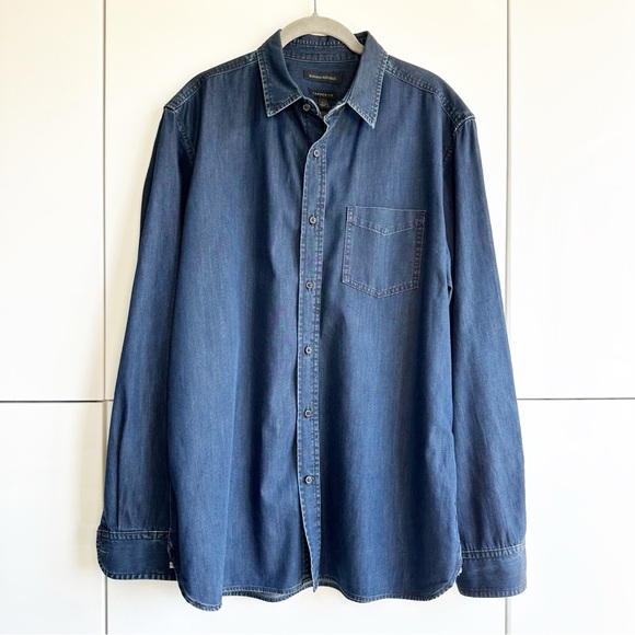 Banana Republic Other - Banana Republic Camden Fit Denim Shirt Dark Wash Chambray Mens Large